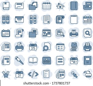 Blue tint and shade editable vector line icon set - 25 dec calendar vector, 31, christmas, book, document search, pen, notepad, printer, contract, medical, folder, news, copybook, cursor, website