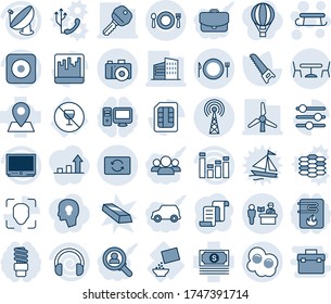 Blue tint and shade editable vector line icon set - passport control vector, antenna, plate spoon fork, cafe, camera, sleigh, contract, saw, no alcohol sign, cereal, pin, cash, satellite, equalizer