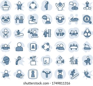 Blue Tint And Shade Editable Vector Line Icon Set - Dispatcher Vector, Female, Baby, Reception, Vip, Snowmobile, Speaking Man, Meeting, Pregnancy, Treadmill, Hospital Bed, Medical Mask, Client, User