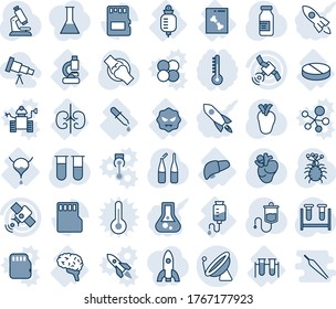 Blauer Farbton und Farbton, bearbeitbarer Vektorsymbol - Satellitenantenne, Vektor, Durchstechflasche für Bluttests, Tropfer, Mikroskop, Ampulle, reales Herz, Gelenk, Virus, Pipette, Drop-Counter, Labor, Pille, Leber, Gehirn