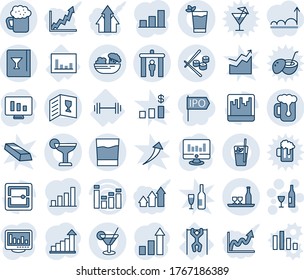 Blauer Farbtint und Farbtöne bearbeitbare Vektorsymbol-Set - Sicherheits-Gate-Vektorgrafik, Wein, Wachstumsstatistik, Monitor, Grill, Aufziehvorrichtungen, Statistik, Equalizer, Scanner, Bargraph, Alkohol, Karte, Getränk, Phyto