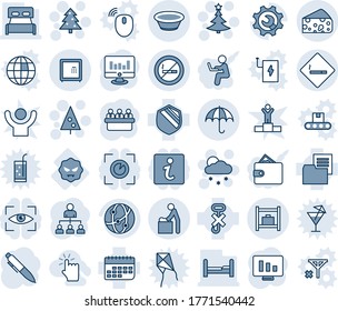 Blauer Farbton und Farbton editierbarer Vektorsymbol - Vektorsymbol für Babyzimmer, Versicherung, Raucherbereichszeichen, nein, Gepäck, Weihnachtsbaum, Schneefall, Hierarchie, Stift, Sitzung, Statistikmonitor, Virus, Begriff