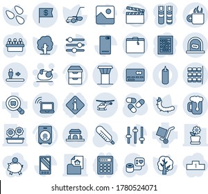 Blue tint and shade editable vector line icon set - airport tower vector, suitcase, escalator, credit card, wireless notebook, ticket office, helicopter, seat map, turkey, abacus, meeting, tree