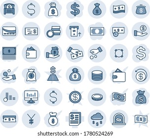 Blue tint and shade editable vector line icon set - ticket office vector, dollar sign, money bag, statistic monitor, receipt, yen, currency, coin, cash, rain, atm, chest, investment, pay, back