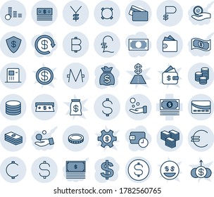 Blue tint and shade editable vector line icon set - dollar sign vector, money bag, cash, euro, yen, pound, bitcoin, ruble, cent, monero, currency, coin, big, safe, atm, pay, wallet, credit card