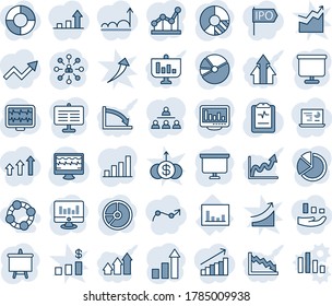 Blauer Farbton und Farbton editierbarer Vektorliniensymbol - Wachstumsstatistik, Vektorgrafik, Hierarchie, Präsentation, Monitor, Kreisdiagramm, Puls, Zwischenablage, Statistik, Balkendiagramm, Kuchen, Punkt, Freunde, Ipo