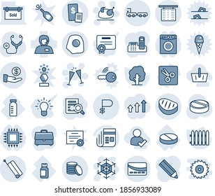 Blue tint and shade editable vector line icon set - suitcase vector, flight table, baggage truck, snowflake, turkey, wine glasses, document search, fence, tree, stethoscope, pills, pill, bottle, cut