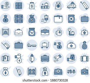 Blauer Farbton und Farbton bearbeitbarer Vektorsymbol - Koffer-Vektorsymbol, Gepäckwagen, Lärm, Gepäckaufbewahrung, Gepäckaufbewahrung, Kontrollraum, LKW, Zimmer, Waage, Koffer, Geldbeutel, Dünger, Arzt, Tröpfchen, Investition