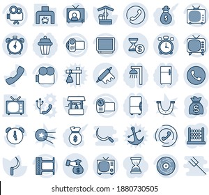 Blauer Farbton und Farbton bearbeitbarer Vektorsymbol - Wecker, Vektorgrafik, Telefon, TV, Geldbeutel, gut, Sichel, Filmrahmen, Vinyl, Videokamera, Anruf, Kontengeschichte, Abacus, Kamin