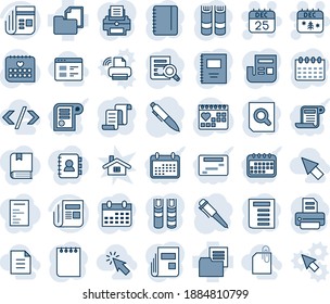 Blue tint and shade editable vector line icon set - 25 dec calendar vector, christmas, contract, book, document search, pen, notepad, printer, medical, folder, news, copybook, cursor, website, home