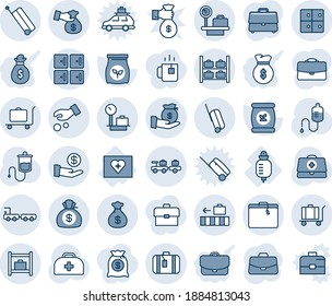 Blauer Farbton und Farbton bearbeitbarer Vektorsymbol - Koffer-Vektorsymbol, Gepäckwagen, Lärm, Gepäckaufbewahrung, Waage, Abstellraum, LKW, Zimmer, Koffer, Dünger, Arzt, Tropfer, Erste-Hilfe-Kit, reich