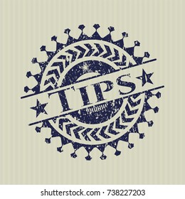 Blue Tips distressed rubber seal with grunge texture