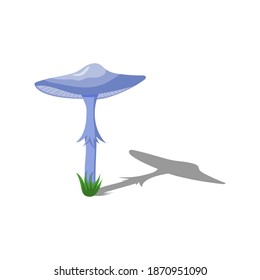 blue toadstool mushroom, vector illustration