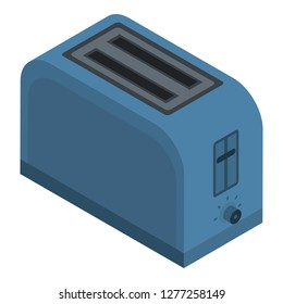 Blue toaster icon. Isometric of blue toaster vector icon for web design isolated on white background