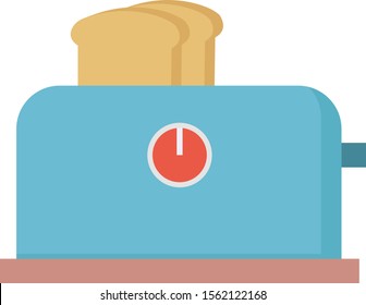 Blue toaster, illustration, vector on white background.