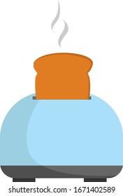 Blauer Toaster, Illustration, Vektorillustration auf weißem Hintergrund.