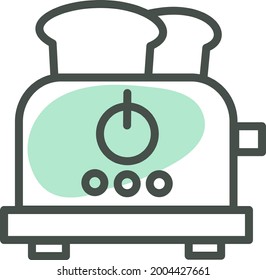 Blue toaster, illustration, vector on a white background.