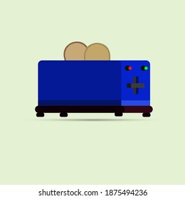 Blue toaster vector design isolated on white background