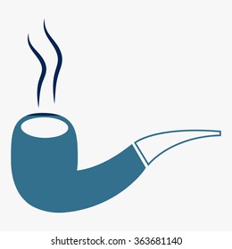 Blue Tobacco pipe. Vector 