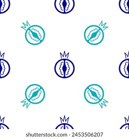 Blue Tomato icon isolated seamless pattern on white background.  Vector