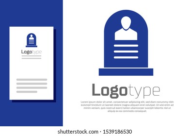 Blue Tombstone with RIP written on it icon isolated on white background. Grave icon. Logo design template element. Vector Illustration