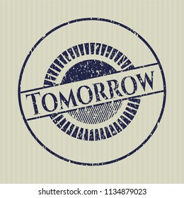 Blue Tomorrow distressed rubber stamp with grunge texture