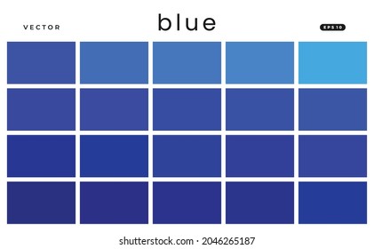 Blue Tone Color Palette. Vector Eps