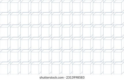 blue tone cube 3D seamless repeat pattern, replete image design for fabric printing or wallpaper, blue abstract wall
