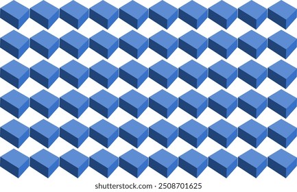 blue tone cube 3D seamless repeat pattern, replete image design for fabric printing or wallpaper, blue abstract wall