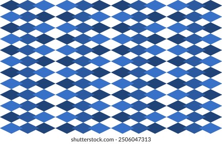 Blue tone Diamond checkerboard strip repeat pattern, replete image, on isolated white background design for fabric printing