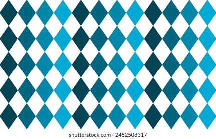 Blue tone Diamond repeat pattern, replete image, on isolated white background design for fabric printing
