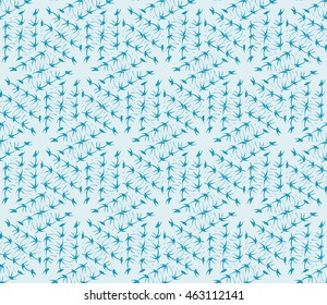 Blue tone. Seamless vector illustration depicting repetitive geometric patterns made in the form of sketches.