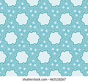 Blue tone. Seamless vector illustration depicting repetitive geometric patterns.