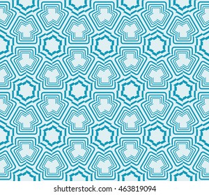 Blue tone. Seamless vector illustration depicting repetitive geometric patterns.