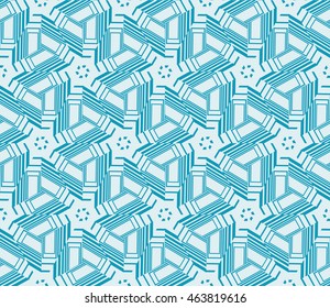 Blue tone. Seamless vector illustration depicting repetitive geometric patterns.