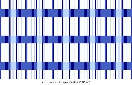 blue tone strips and grid cross with repeat seamless style, replete image design for fabric printing or wallpaper, shirt print patter, vertical strip