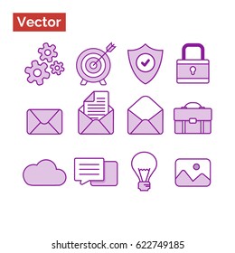 Blue tone stylish icon set
