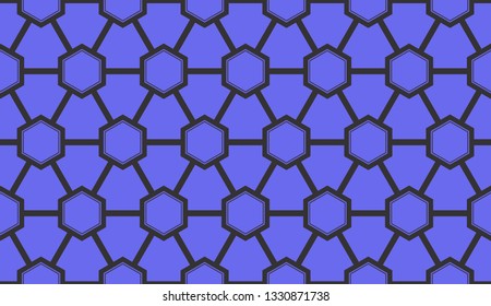 Blue tones. Geometric design seamless pattern. Vector illustration