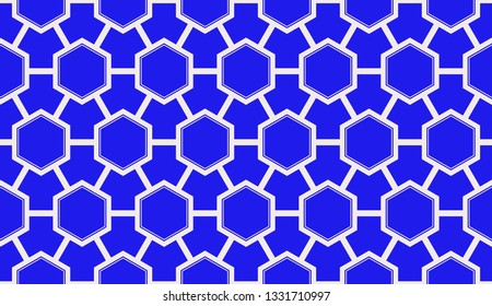 Blue tones. Geometric design seamless pattern. Vector illustration