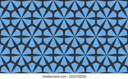 Blue tones. Geometric design seamless pattern. Vector illustration