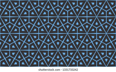 Blue tones. Geometric design seamless pattern. Vector illustration