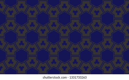 Blue tones. Geometric design seamless pattern. Vector illustration