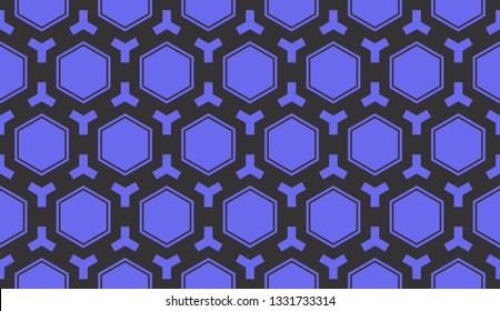 Blue tones. Geometric design seamless pattern. Vector illustration