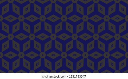 Blue tones. Geometric design seamless pattern. Vector illustration