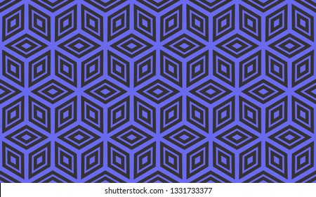 Blue tones. Geometric design seamless pattern. Vector illustration