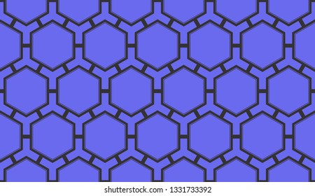 Blue tones. Geometric design seamless pattern. Vector illustration