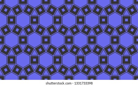 Blue tones. Geometric design seamless pattern. Vector illustration