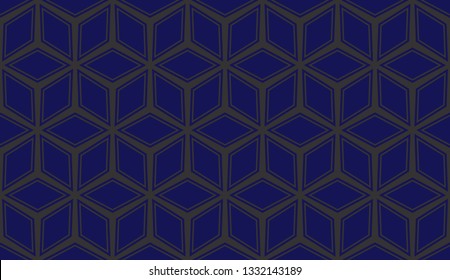 Blue tones. Geometric design seamless pattern. Vector illustration