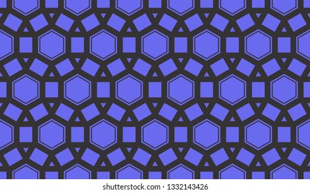 Blue tones. Geometric design seamless pattern. Vector illustration
