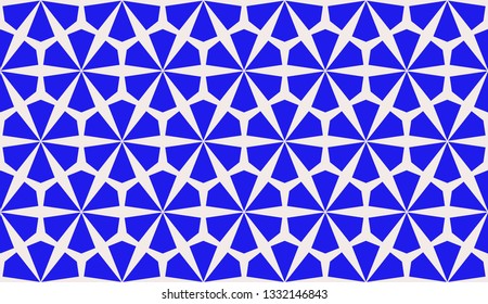 Blue tones. Geometric design seamless pattern. Vector illustration